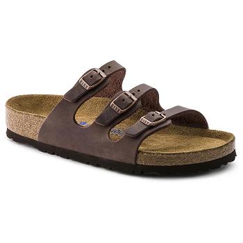 Dámské Florida Birkenstock Soft Footbed Oiled Læder Hnědé | CZ 459CTV